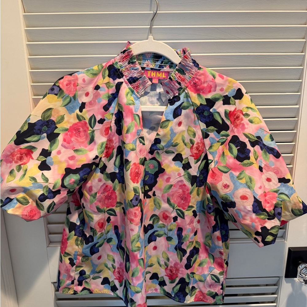 THML women’s Floral Blouse - Pink, Blue, Green